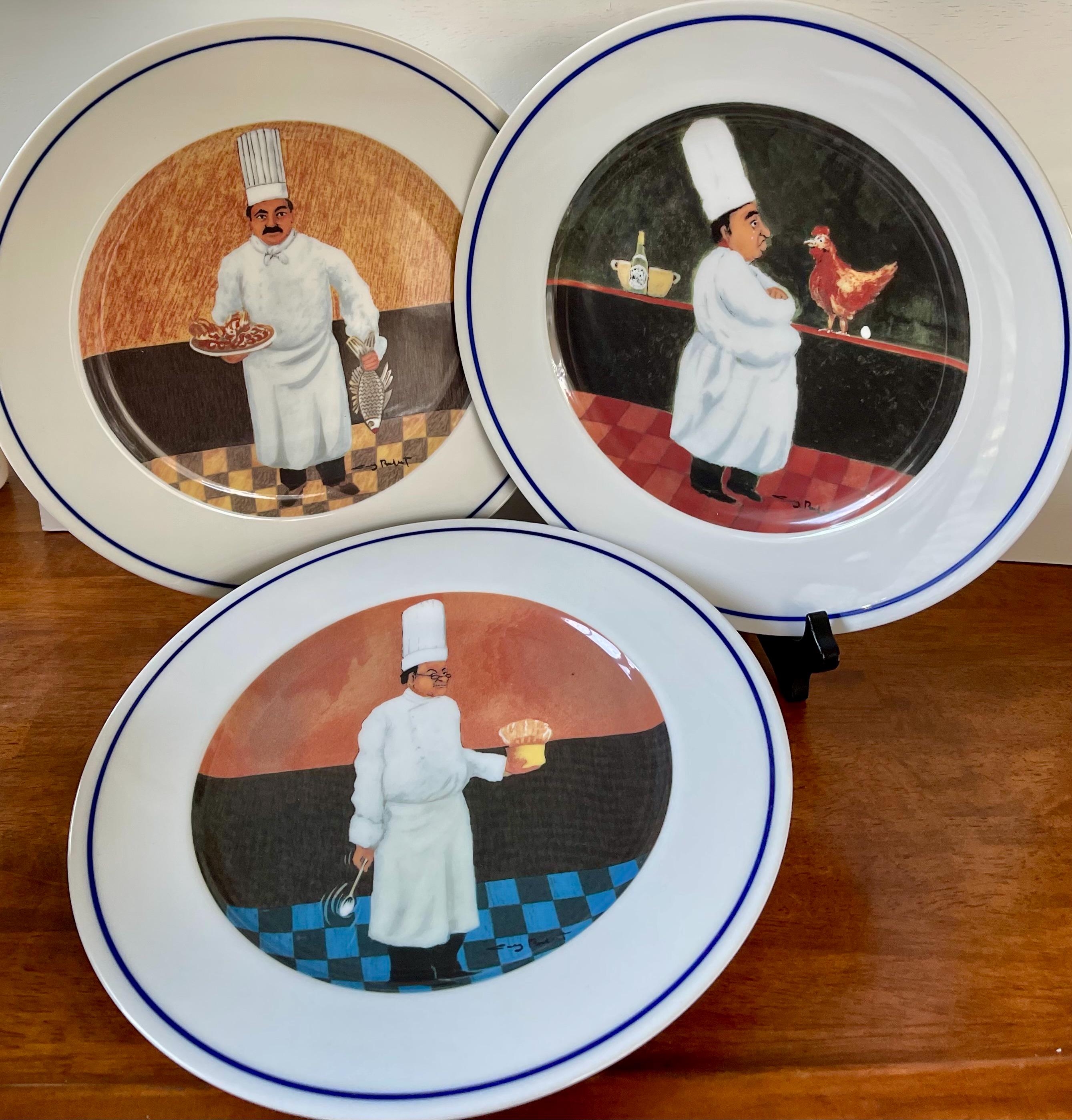 3 Piece Set Williams Sonoma Chef Series Dinner Plates 11” by