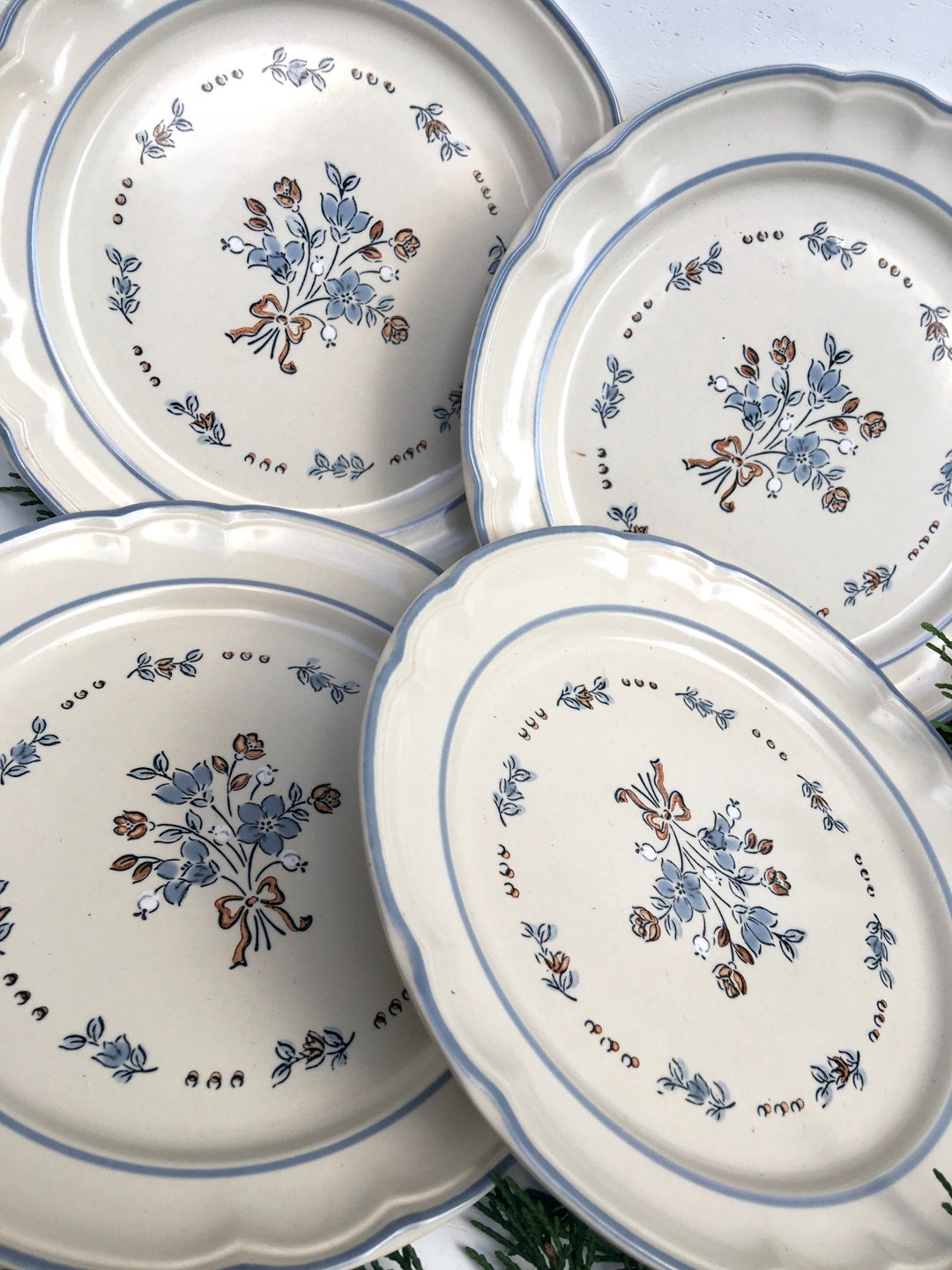 Vintage Cordella BLUET Stoneware Dinner Plates - Set of 4 - Etsy