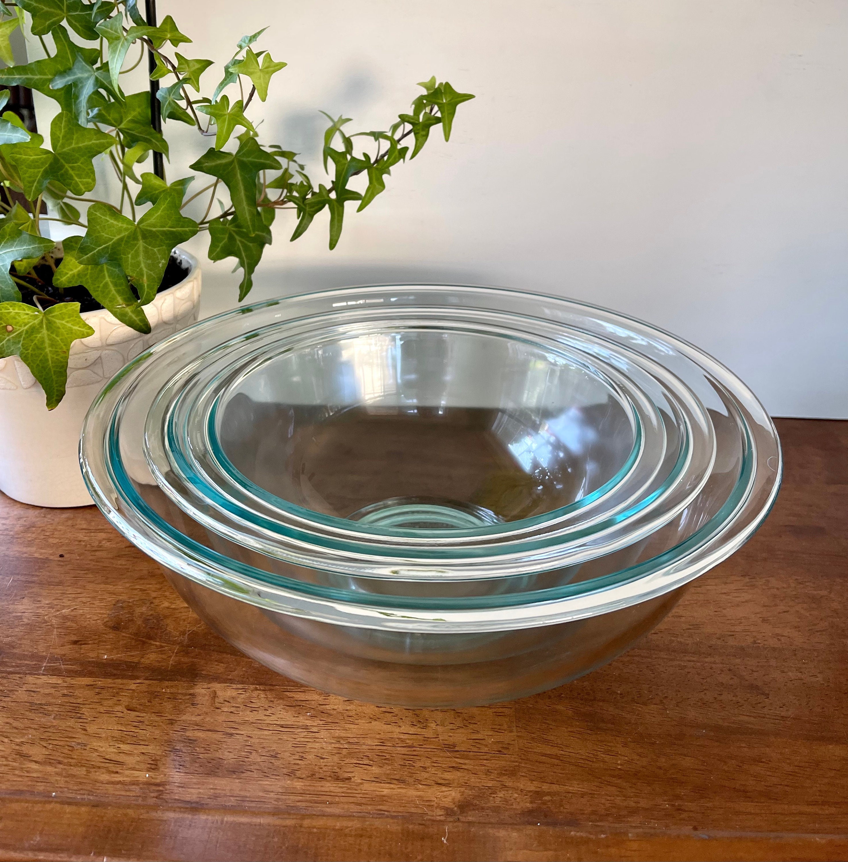 Pyrex C222 Blue Tint Clear 8x8 Square Glass 2 Qt Baking Dish With