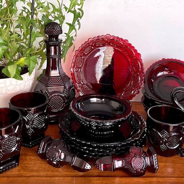 Vintage  Avon Cape Cod 1876 Ruby Red Glass Collection SOLD SEPARATELY