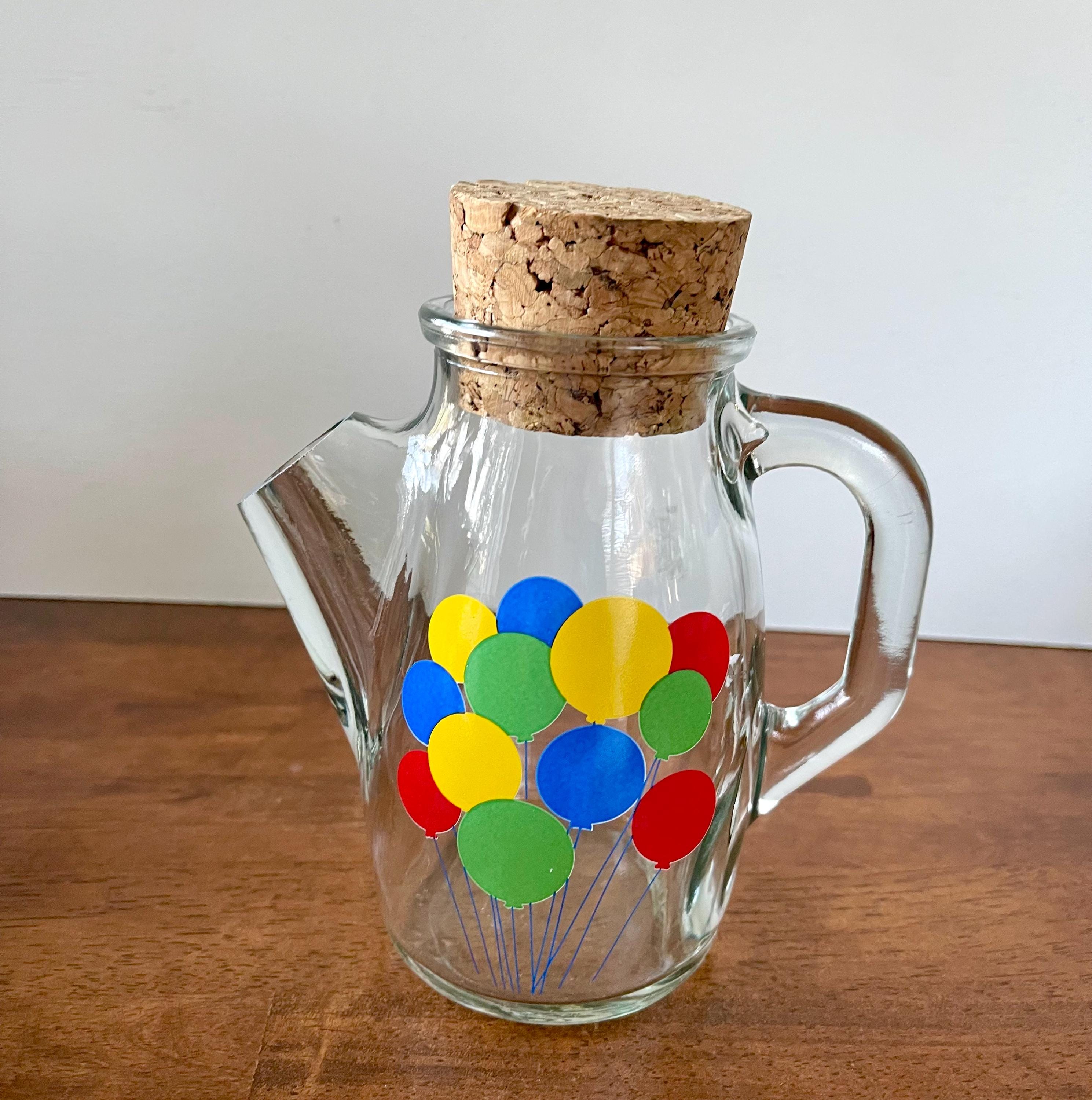 Vintage Snub Nose Glass Pitcher: Snack Server With Cork Stopper - Etsy