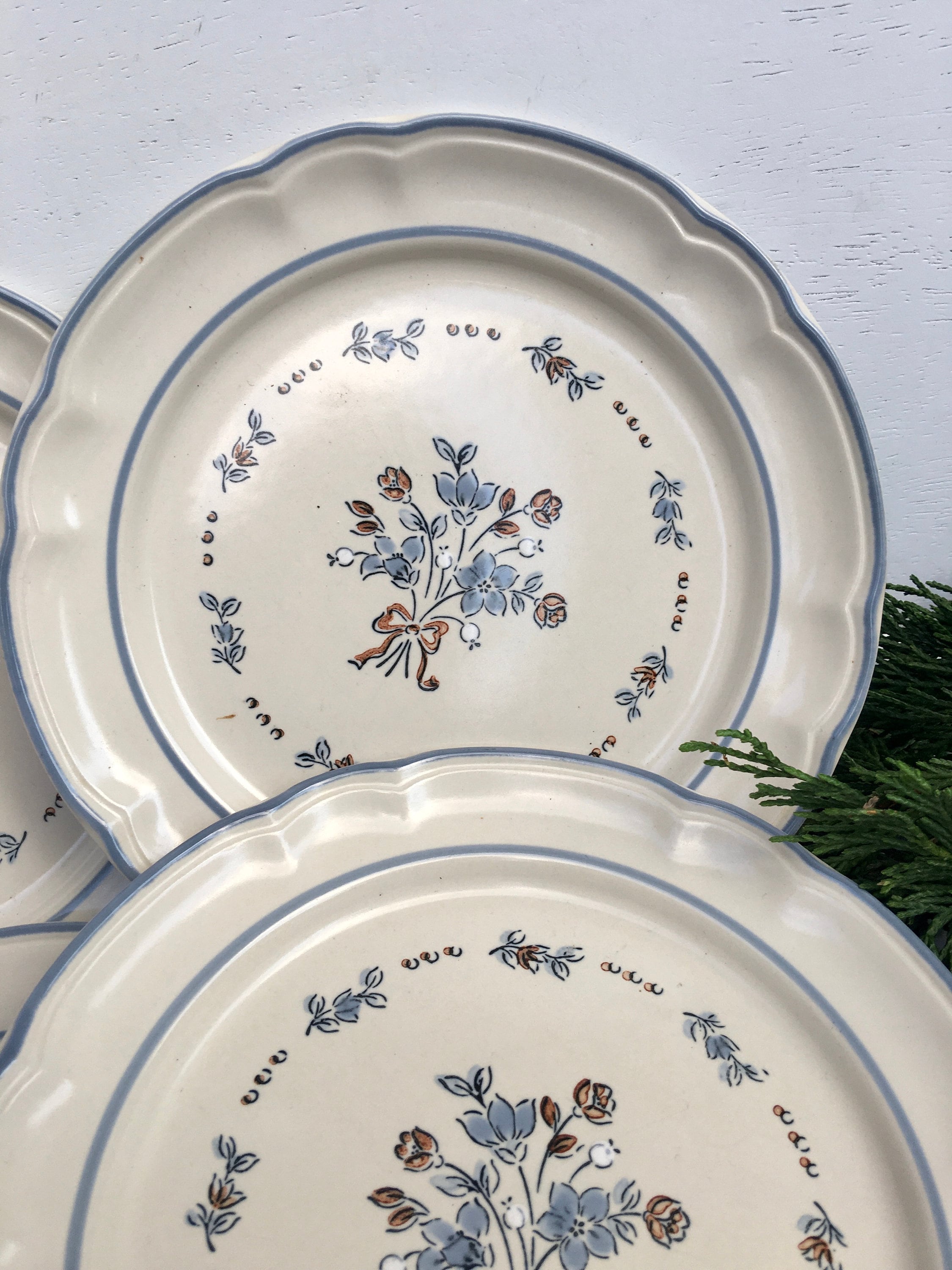 Cordella collection 27cm 皿, レトロ( 10セット) Vintage Cordella BLUET Stoneware Dinner Plates - Set of 4 - Etsy