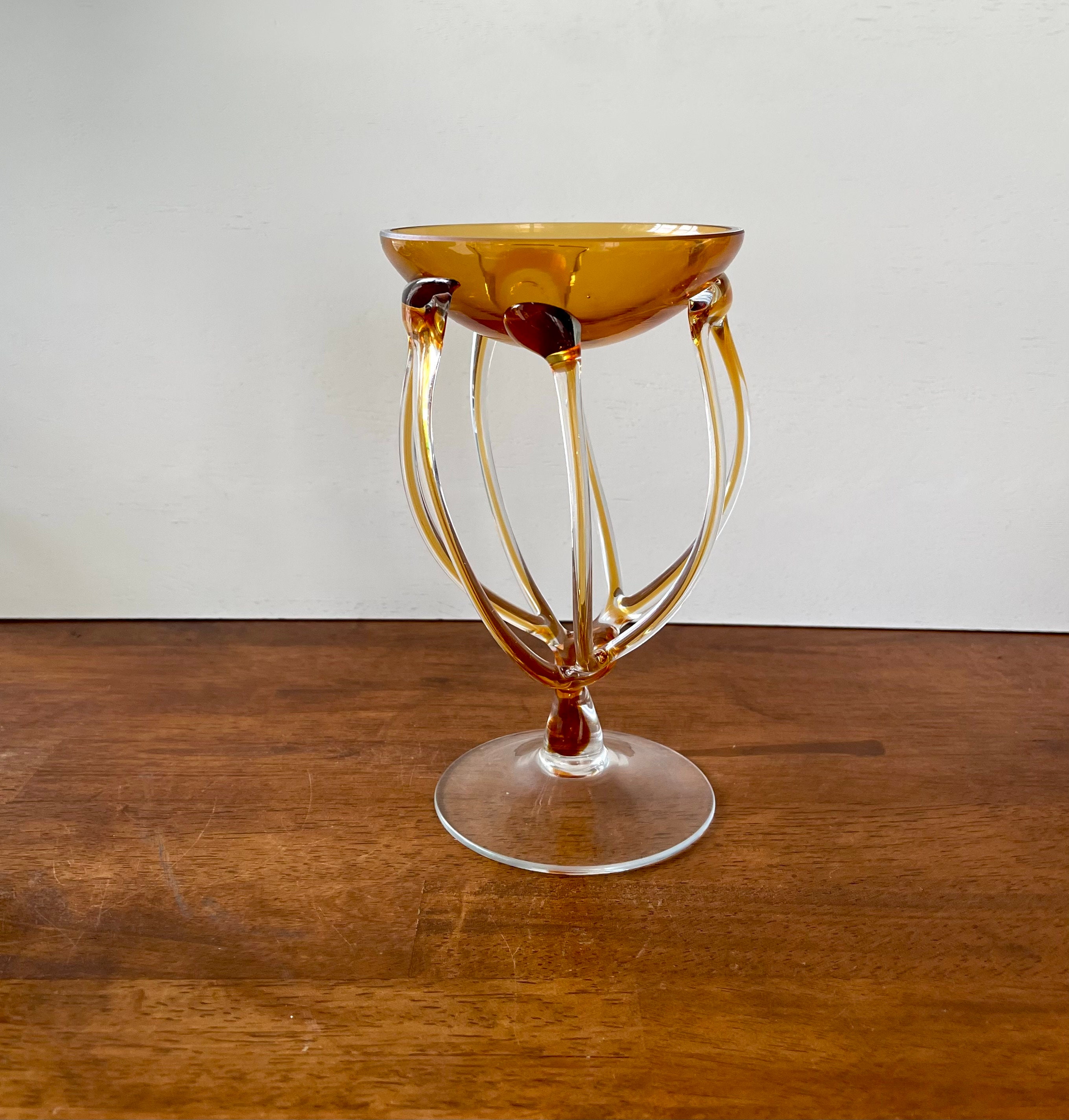 Handblown Josefina Krosno Poland Yellow Colored Octopus Jellyfish