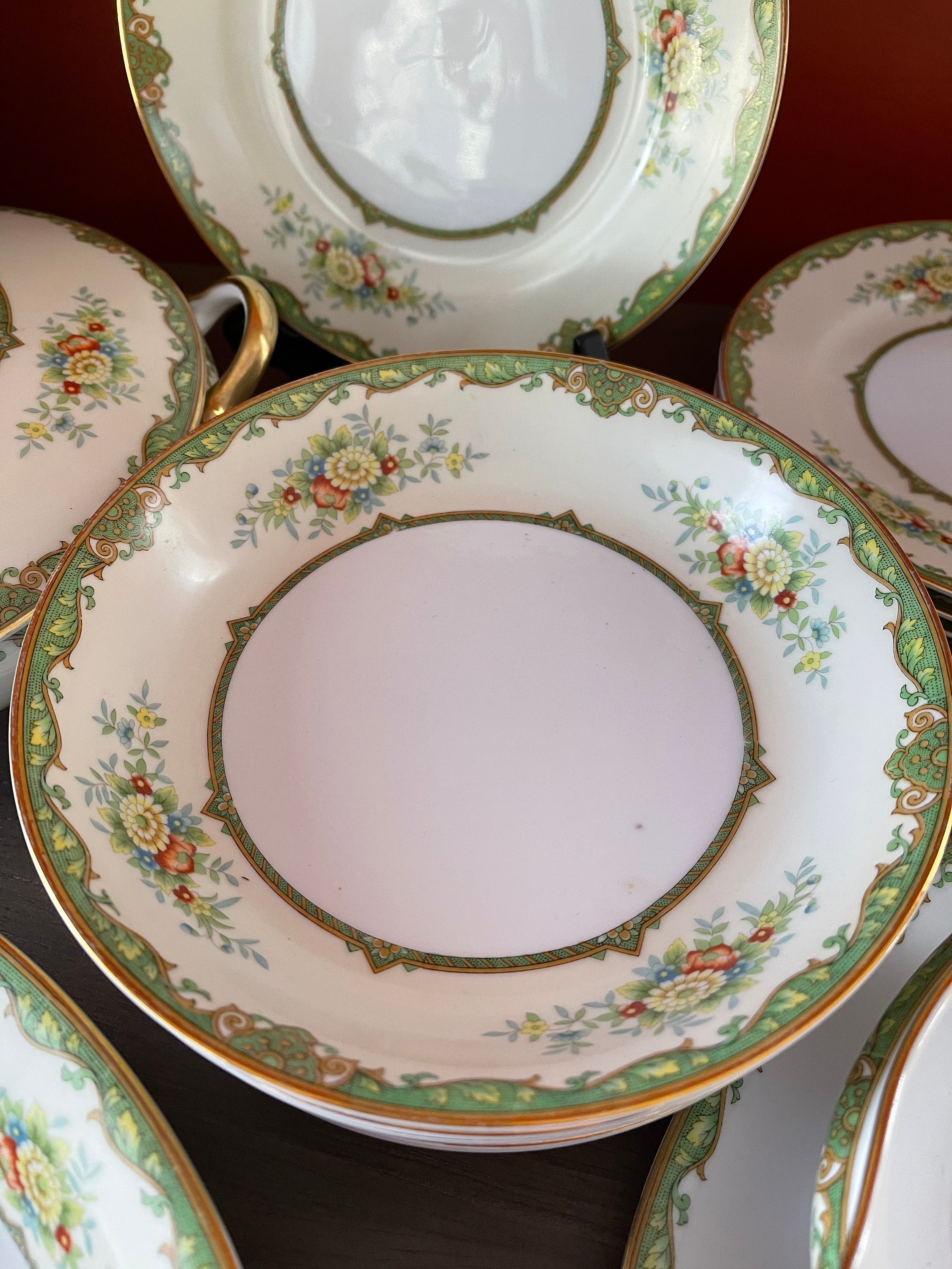 Noritake Morimura China With Green M Mark - Vintage Dinnerware and