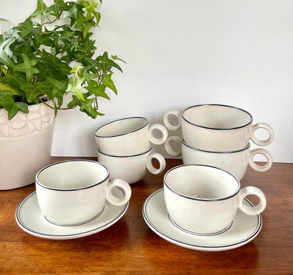 Gustavsberg Birka Stoneware Cup/saucer: Swedish Pottery - Etsy