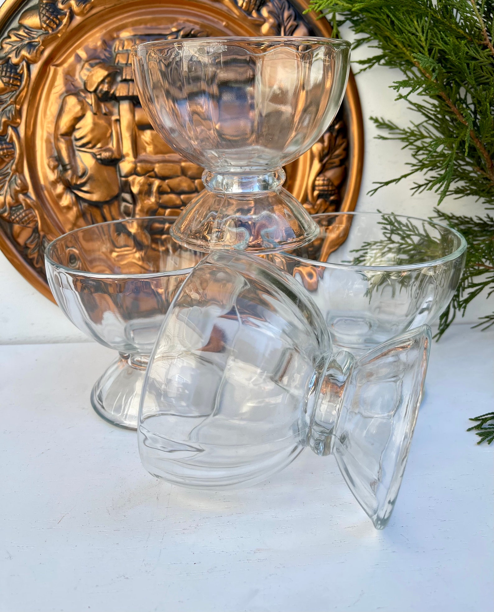 Vintage Libbey Ice Cream/Sherbet Dish Set of Four Clear Glass Etsy