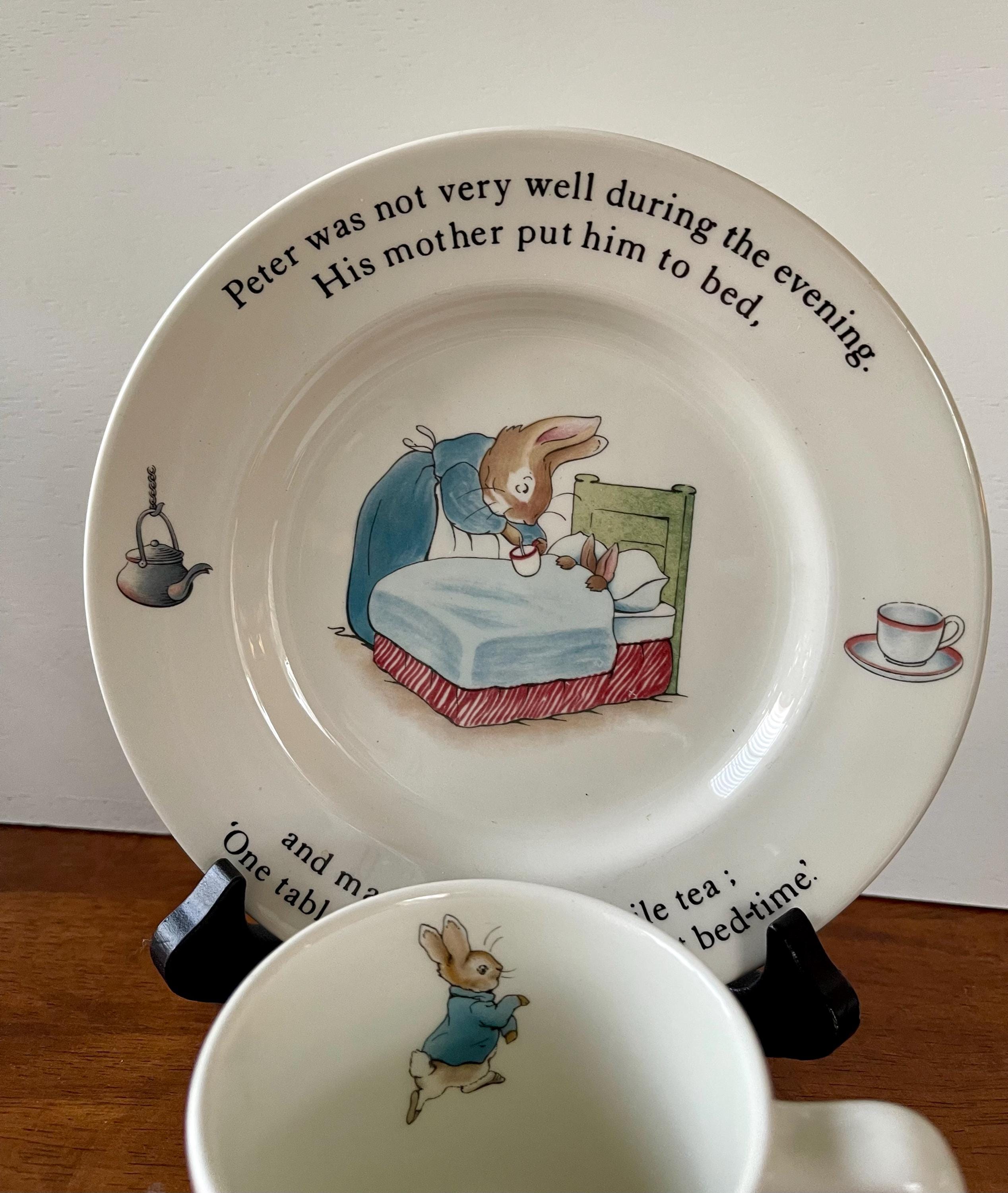 未使用　PETER RABBIT カップ&ソーサー　プレート　WEDG WOOD Wedgwood Peter Rabbit 3 Piece Christening Children Breakfast Set