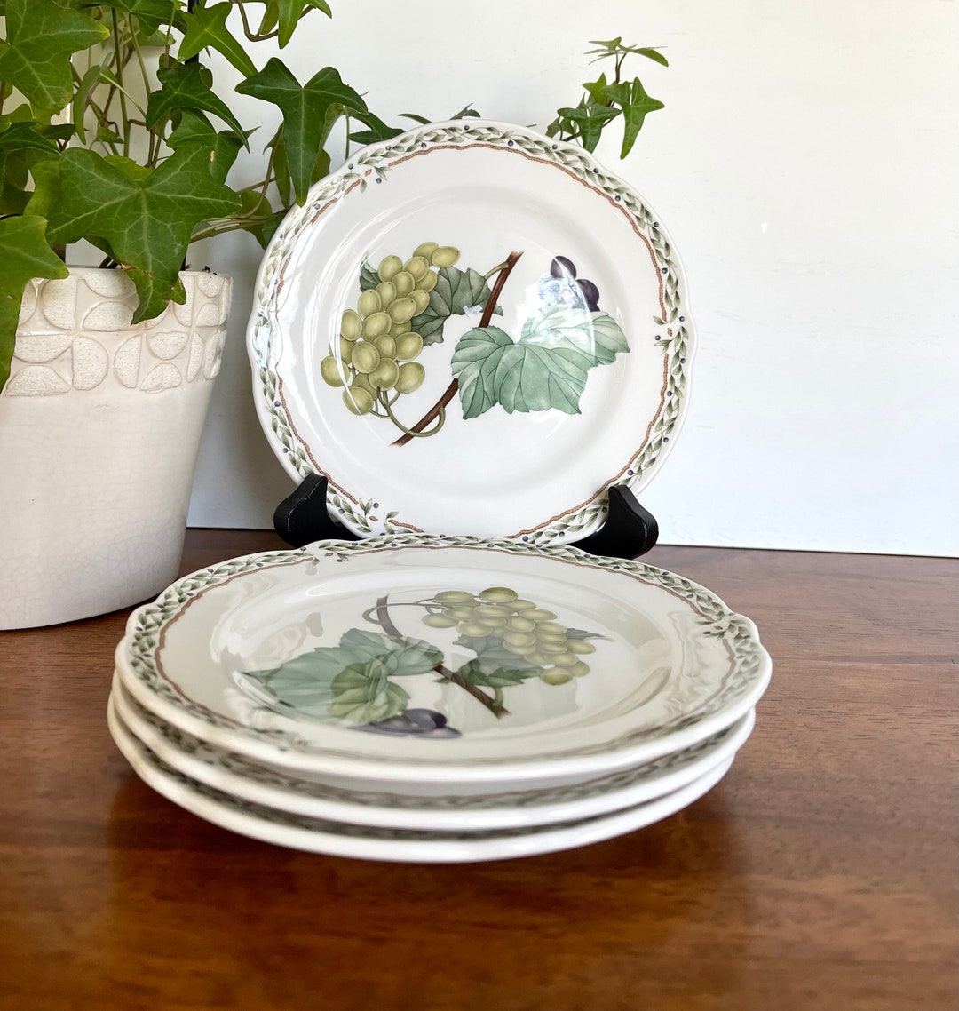 Set of 4 Noritake Royal Orchard Primachina 9416 Bread and Butter Plates, Microwave and Oven Safe