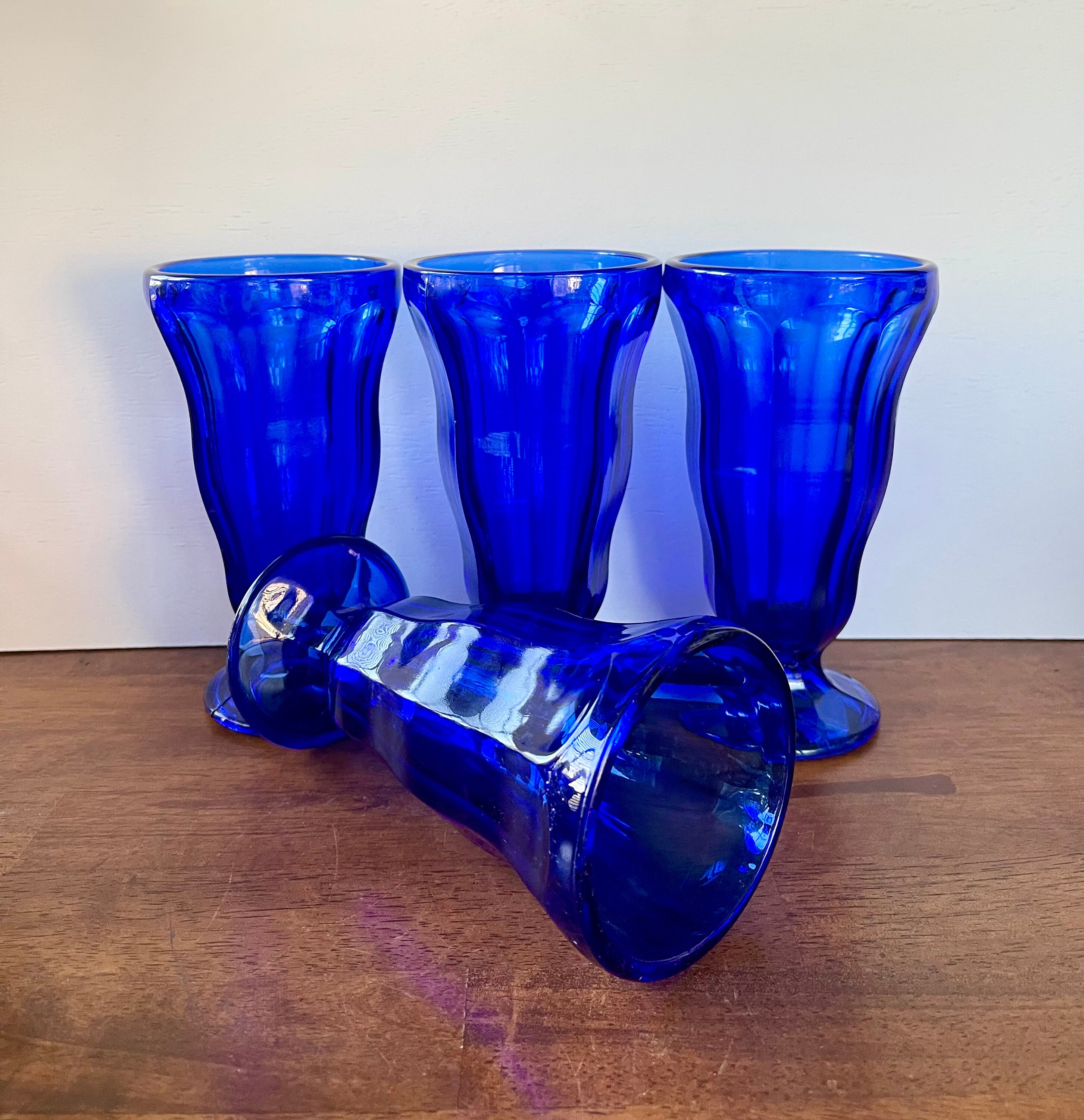 Anchor Hocking Cobalt Blue Parfait Glasses - Set of 4 - Etsy