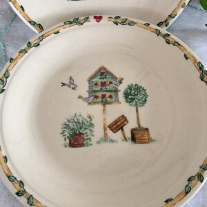 4 Thompson Pottery Birdhouse Salad Plates Vintage Plates | Etsy