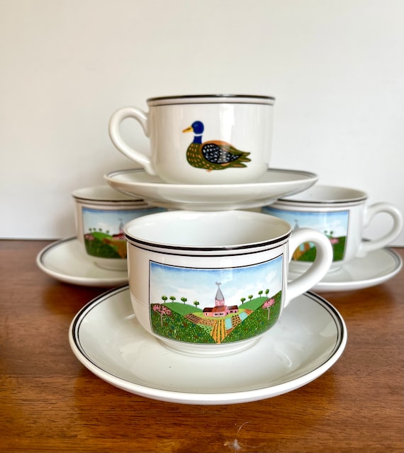 Set of 4 Villeroy and Boch Design Naïf Coffee/tea Cups With