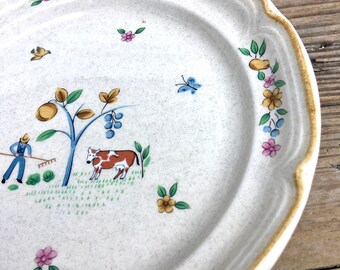 Vintage Heartland Stoneware Salad Plates - Farmhouse Kitchen Decor