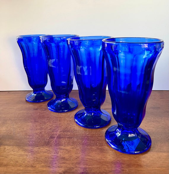 Anchor Hocking Cobalt Blue Parfait Glasses - Set of 4 - Etsy