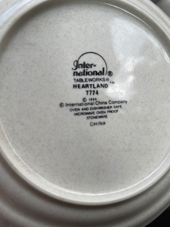 Vintage Heartland Stoneware Salad Plates - Farmhouse Kitchen Decor