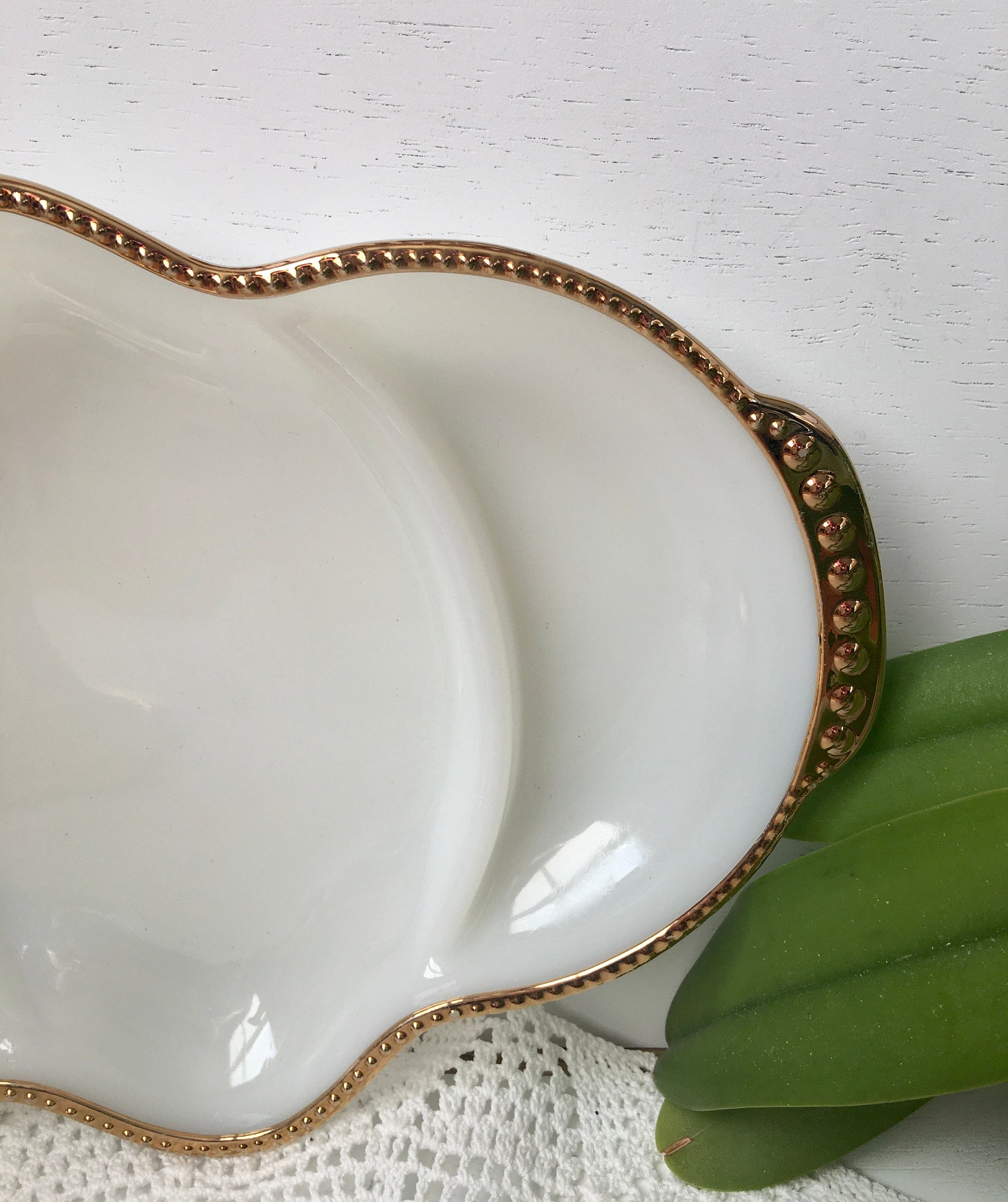 Milk Glass Fire King Divided Relish Dish Vintage Milk Glass Etsy