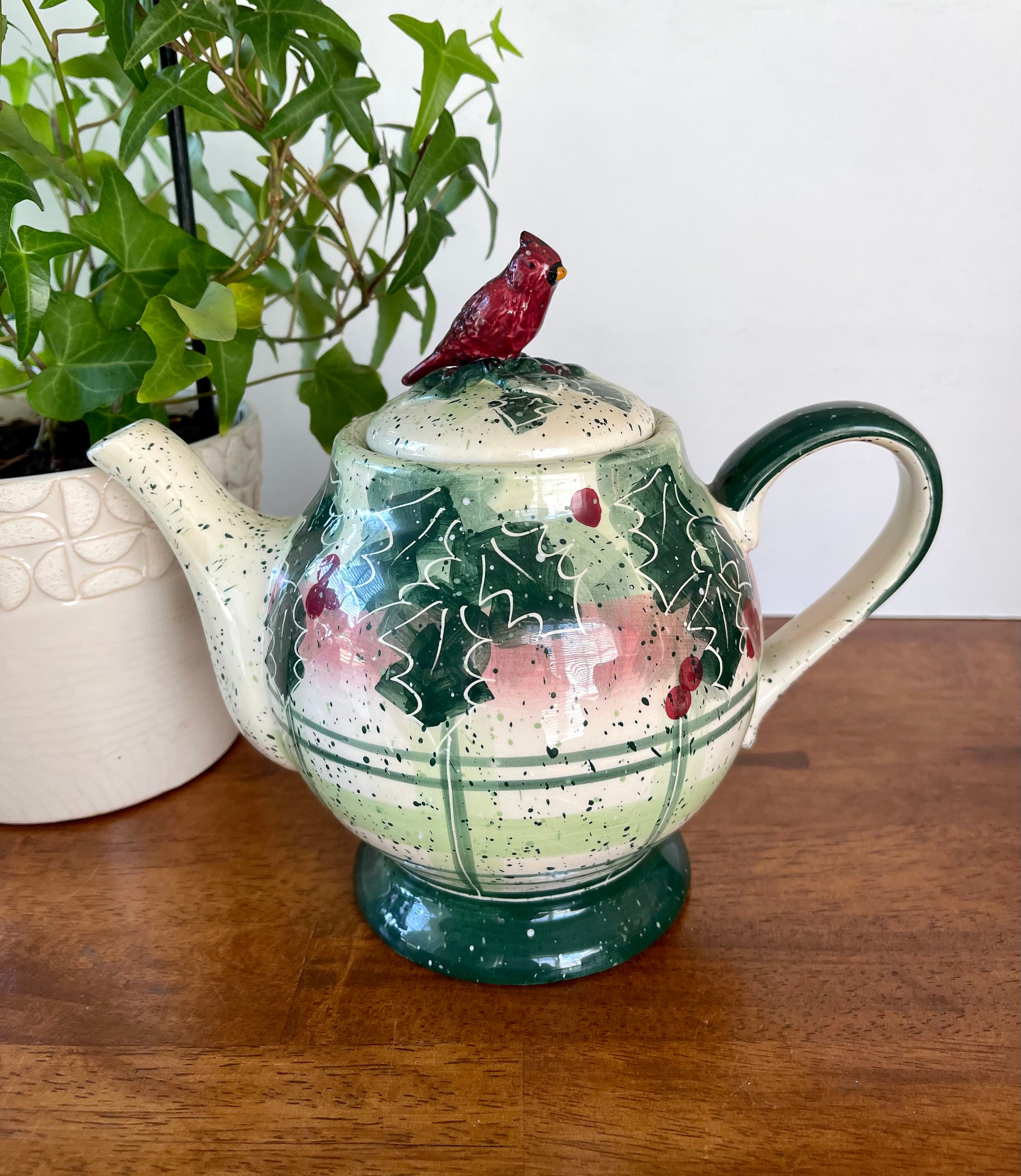 Enesco Julie Ueland Cardinal Teapot: Holiday Table Decor - Etsy