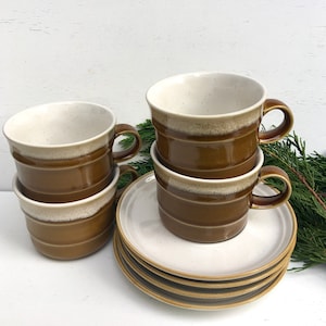 Vintage Imperial Stoneware Mug Set: Speckled Glaze, Farmhouse Decor