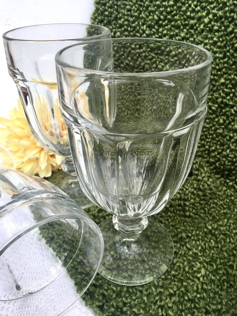 4 Libbey Gibraltar Duratuff Iced Tea Goblets Vintage Stem Etsy