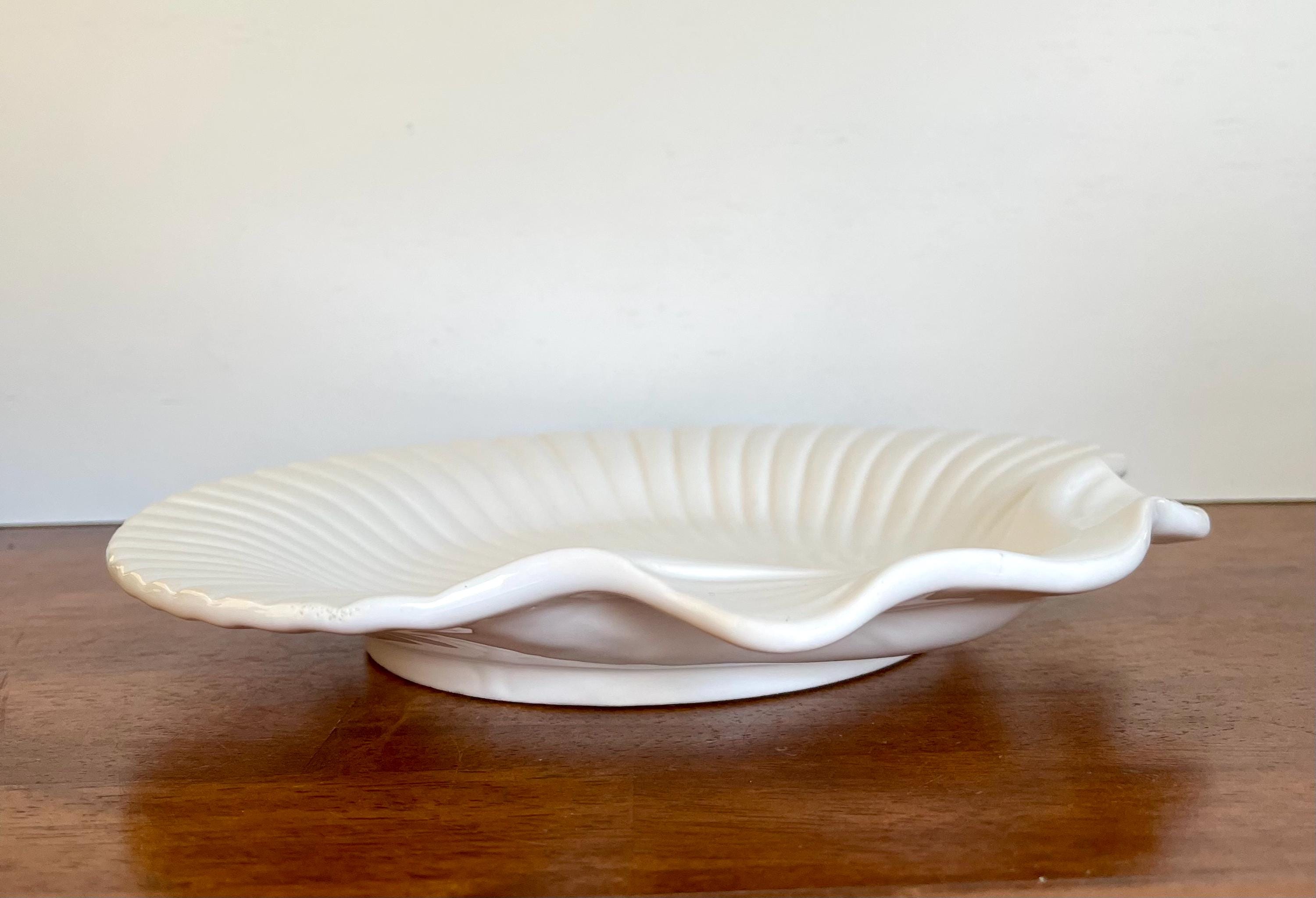 White Majolica Shell Shaped Plate Made in Portugal - Etsy