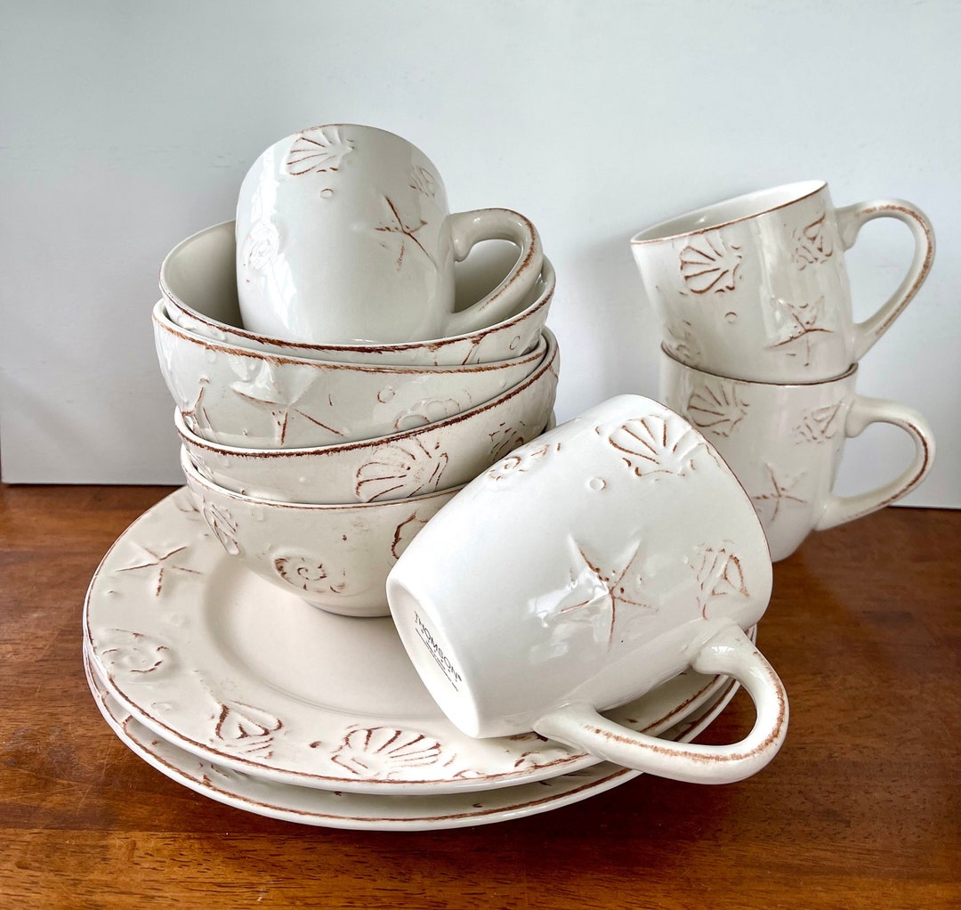 Thomson Pottery Hampton Pattern, Coastal Hampton Seashell and Starfish