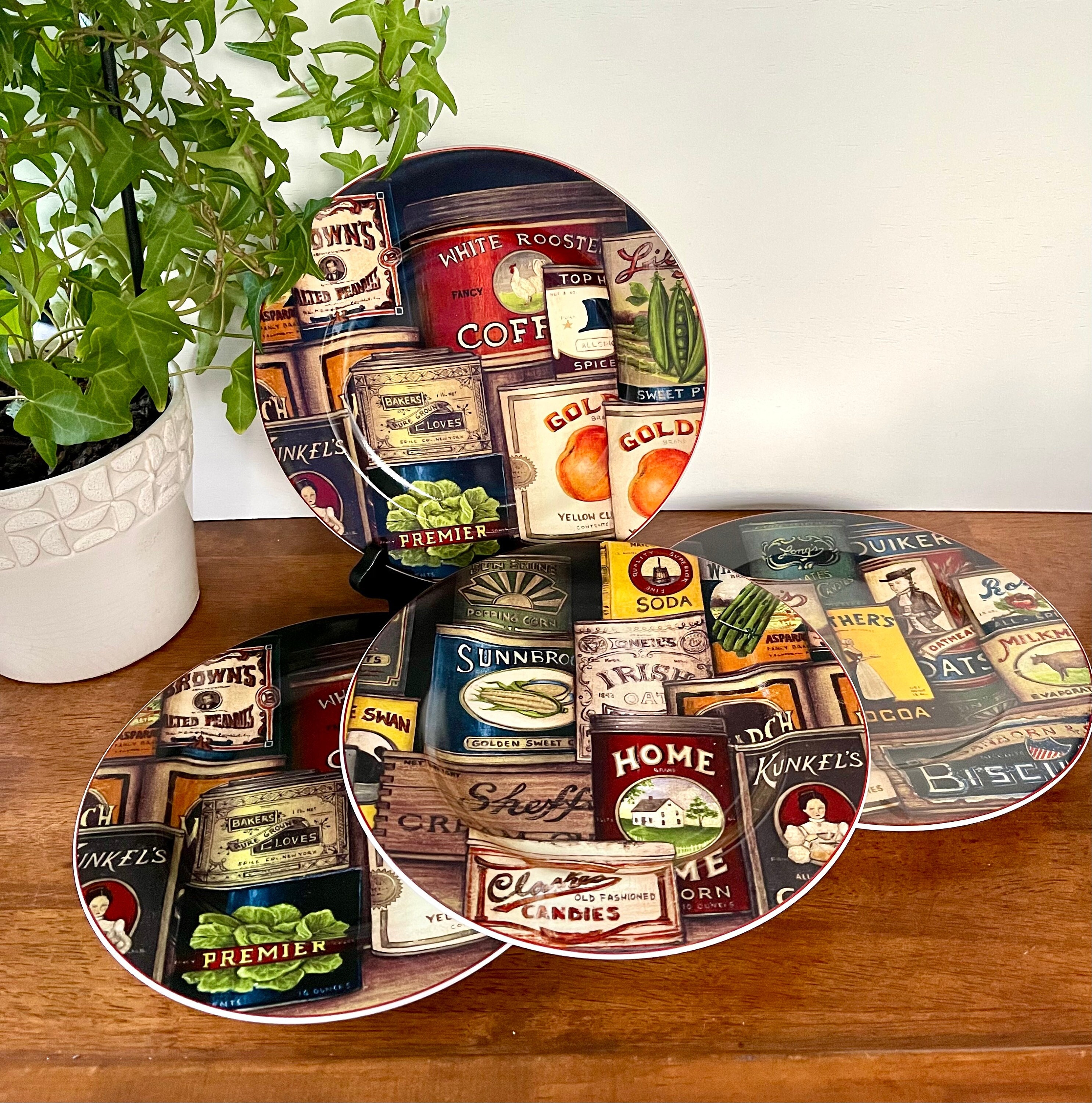 Vintage Homestead Pantry Salad Plates - Set of 4 - David Carter