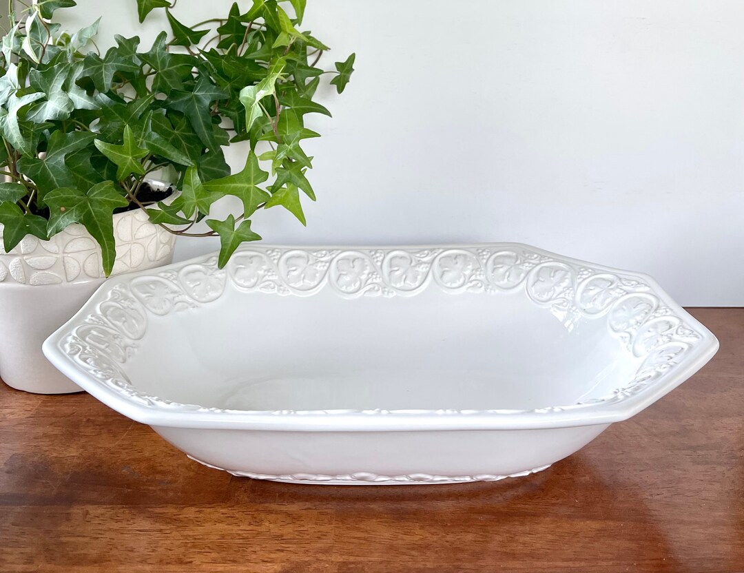 Pizzato Handmade Italian Serving Bowl Octagonal Bowl White Etsy