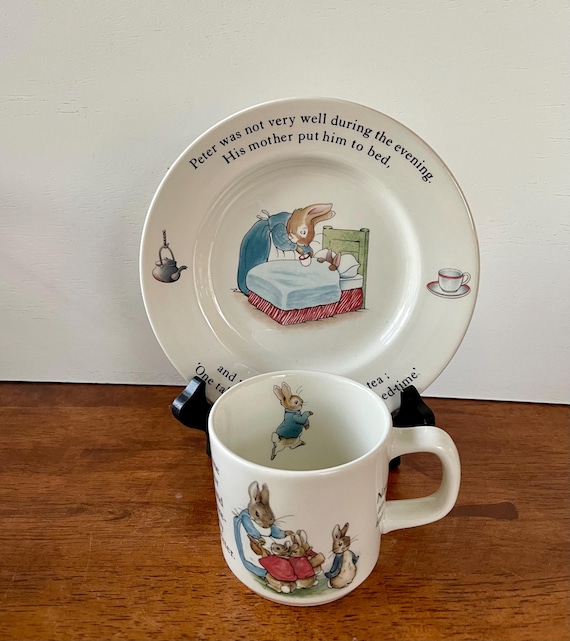 Vintage Wedgwood Peter Rabbit Child's China Set - Plate and Mug - Etsy
