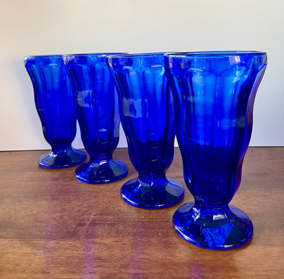 Anchor Hocking Cobalt Blue Parfait Glasses - Set of 4 - Etsy