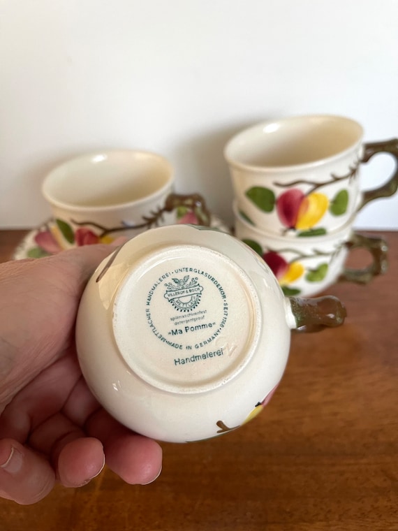 Vintage Villeroy & Boch Ma Pomme Cups and Saucers Set - Etsy
