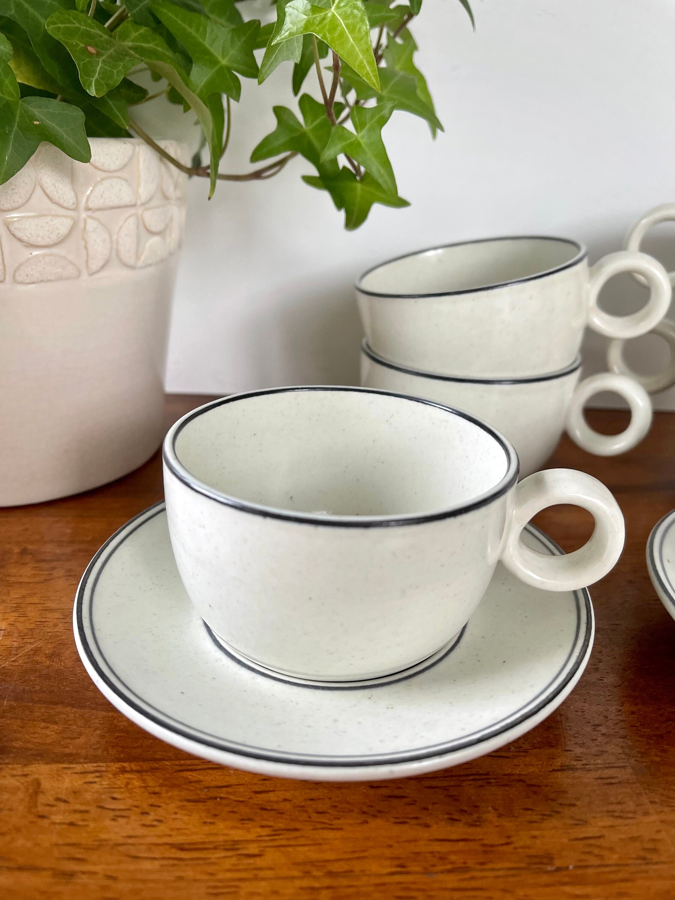 Gustavsberg Birka Stoneware Cup/saucer: Swedish Pottery - Etsy