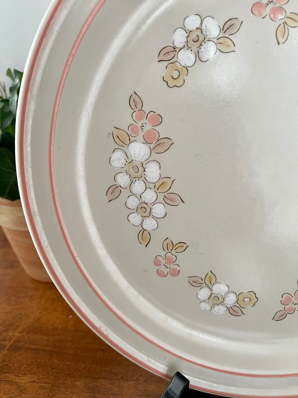 4 Hearthside Chantilly Stoneware Fleur De Bois Peach Pattern Etsy