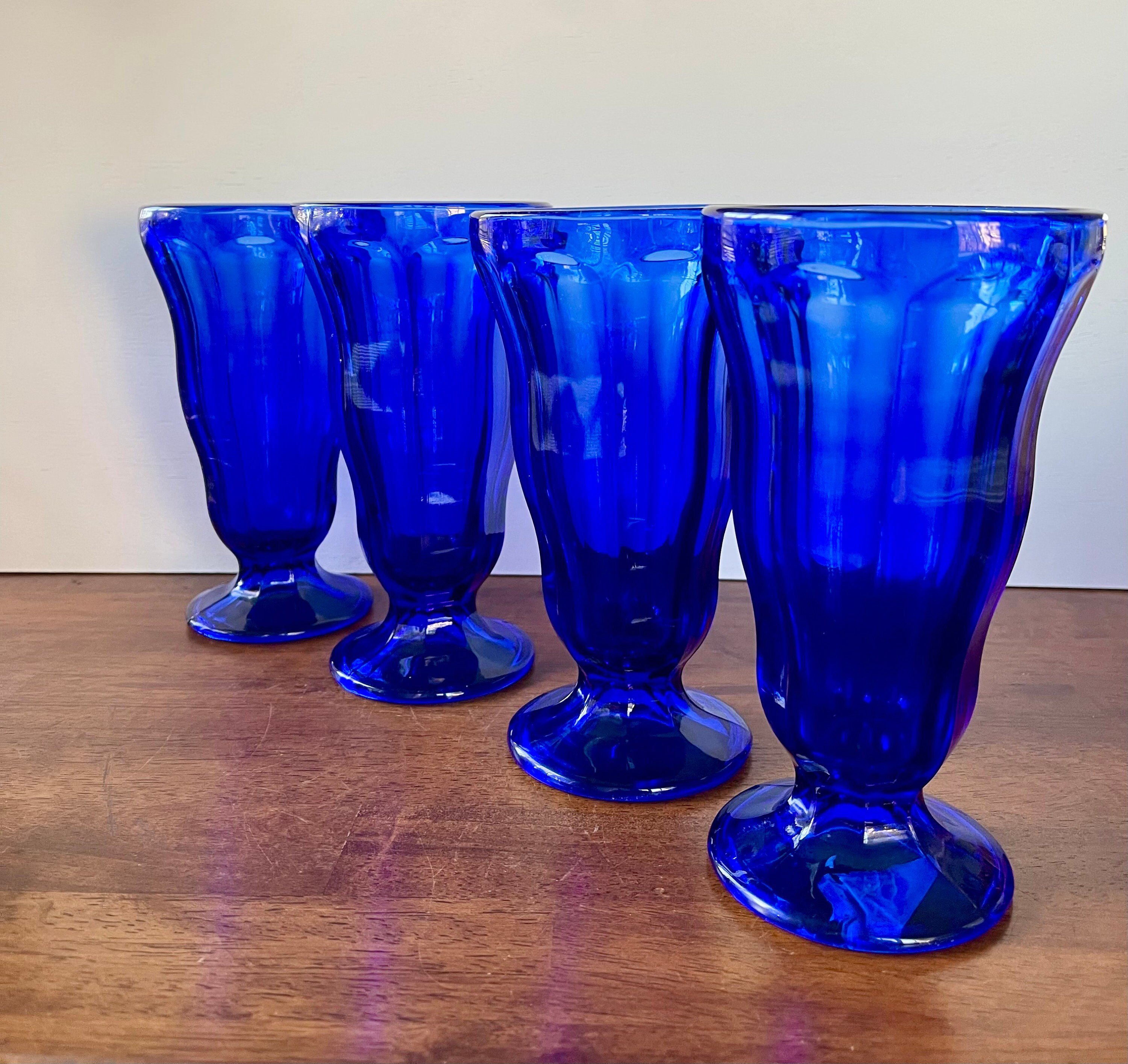 Anchor Hocking Cobalt Blue Parfait Glasses - Set of 4 - Etsy