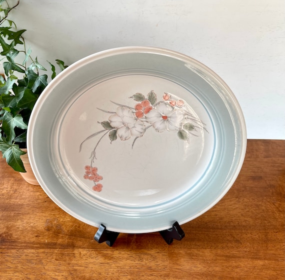 Vintage Riverside Stoneware Dinner Plates - Floral Impressions