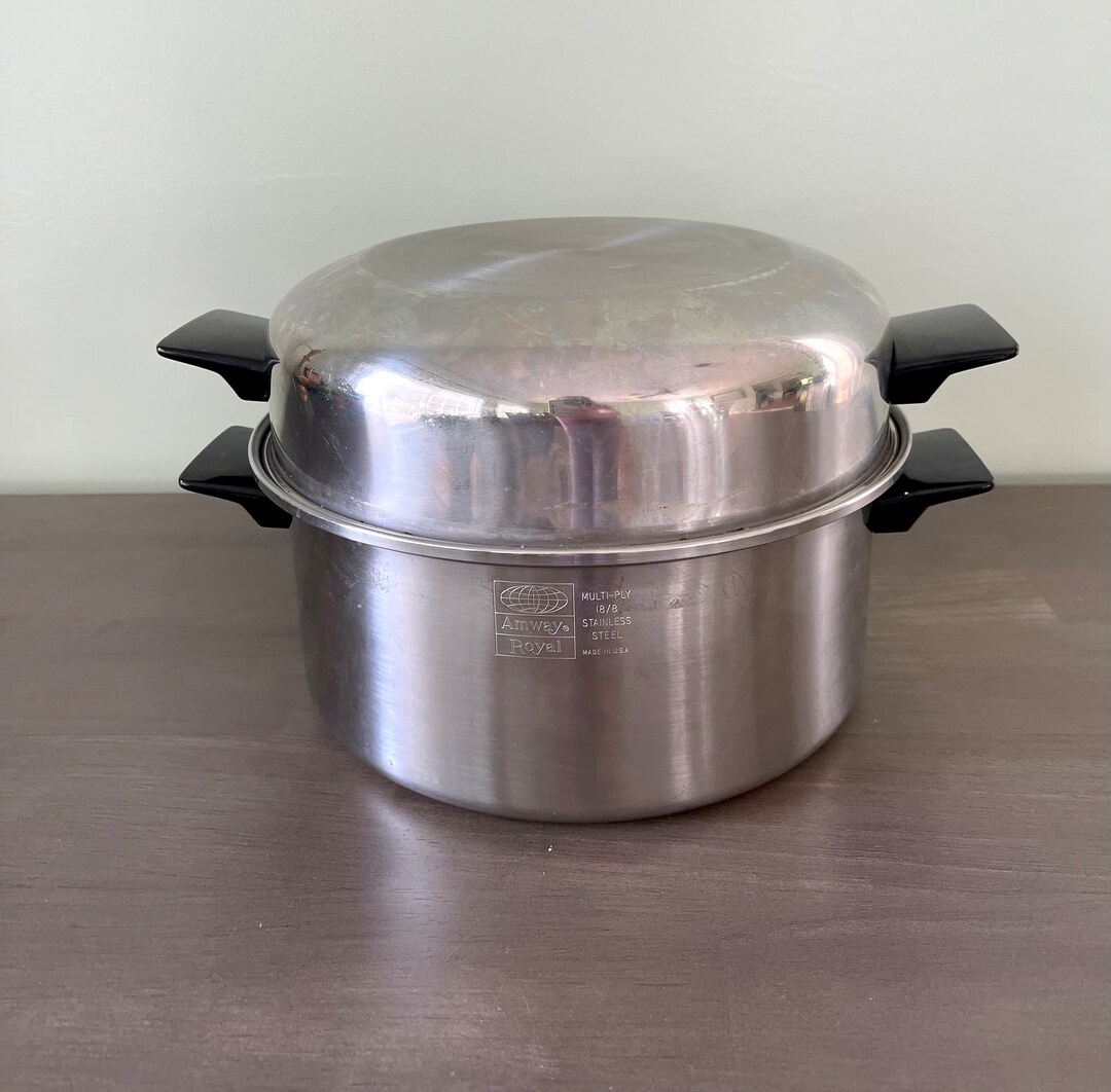 Vintage Amway Queen Multy Ply 18/8 Stainless Steel 5 Qt Stockpot With
