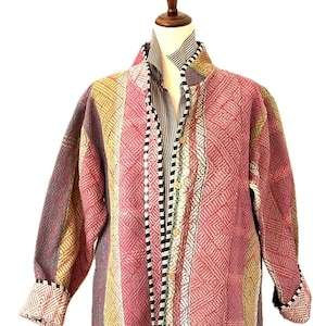 Patchwork Blanket Coat, Handmade Mixed Print Kimono Jacket. Fully Reversible.