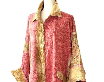 Pareo Kantha Free To Be Longsleeve Maxi. Everyone's Favorite.(Pastel)