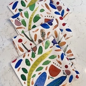 Watercolor Linen Napkins  (Sold in sets of 4)