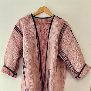 Vintage Patchwork Kantha Jacket, One of A Kind, Dusty Pink