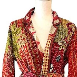 Specialty Collection: Patchwork Vintage Handmade Jacket Fully Reversible. (Clay)