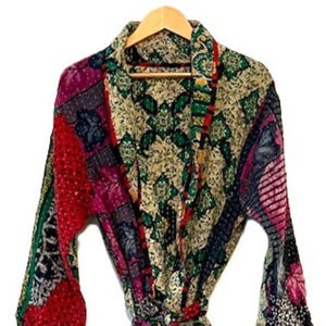 Handmade Long Kantha Coat Is Slim, Tailored and Fully Reversible.