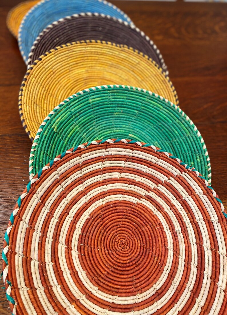 Woven Rattan Chargers in a Variety of Colors sets of 4 Etsy