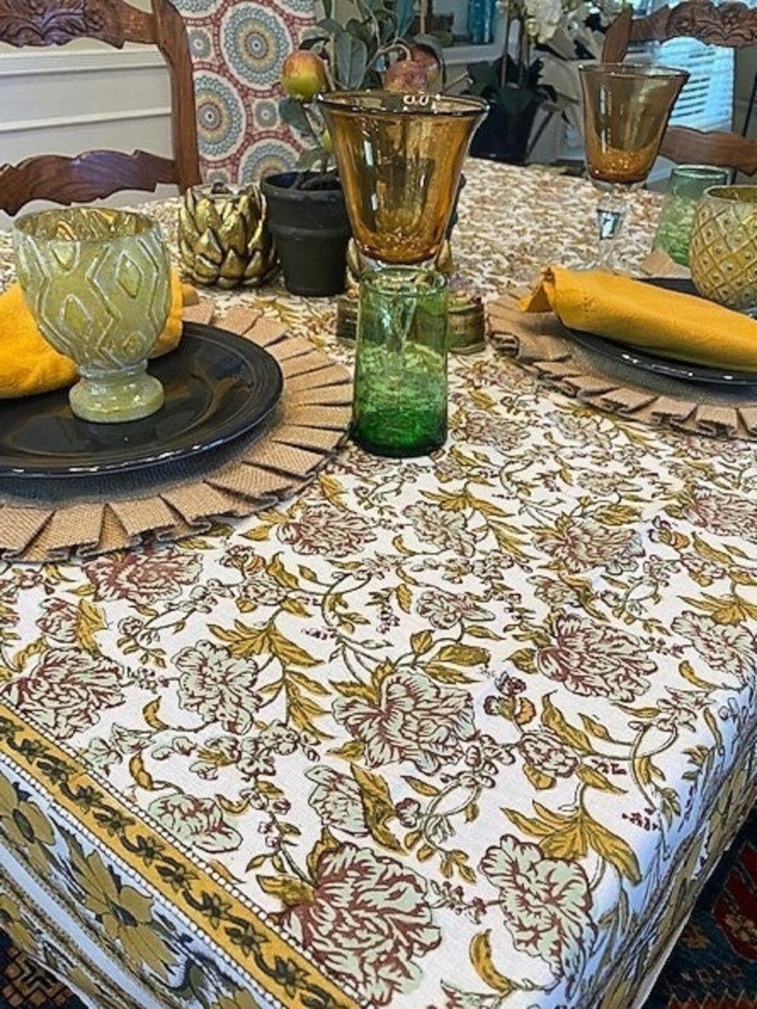 Refined Minimalist Block Print Table Cloth (60x90) - Etsy