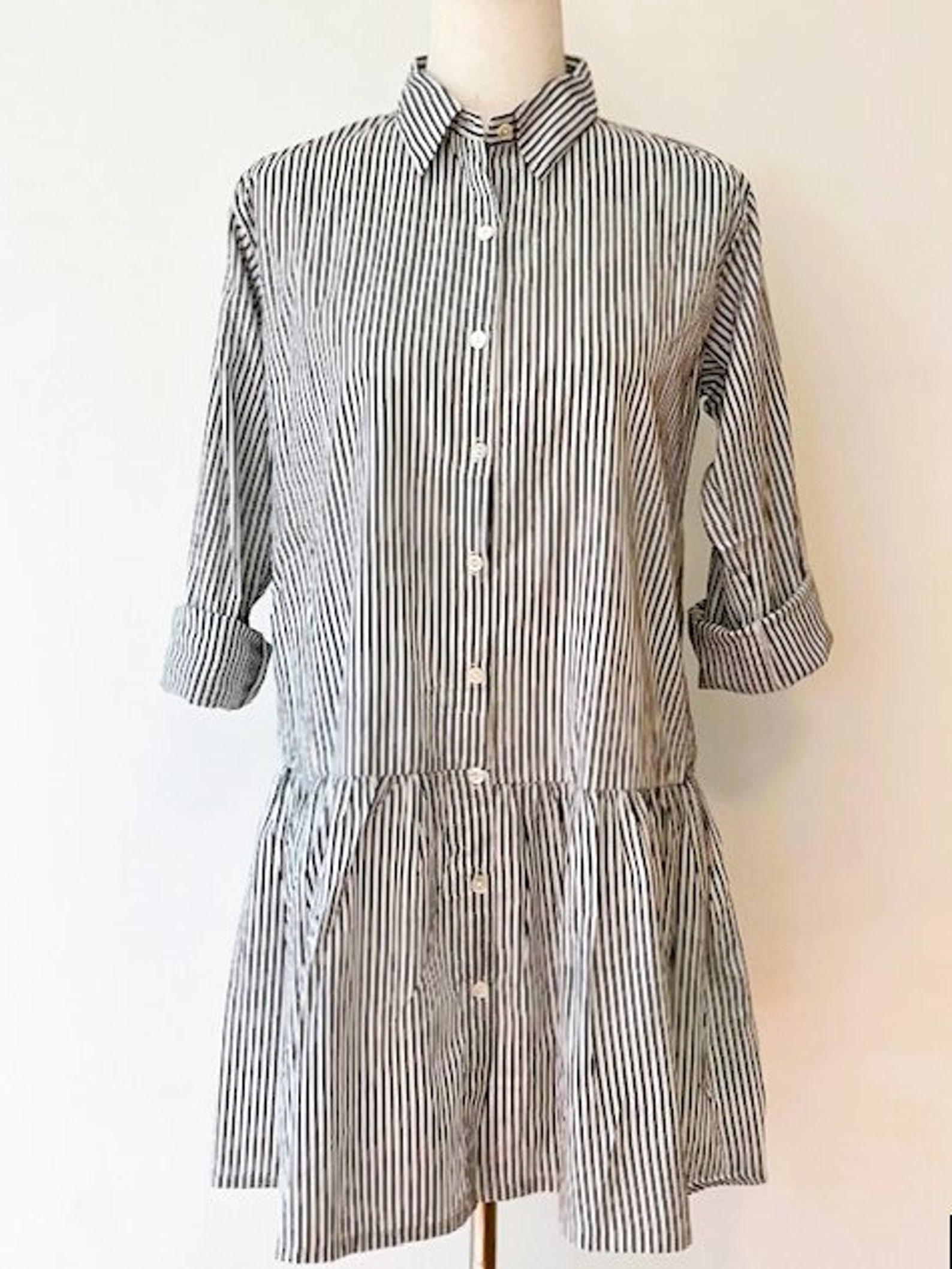 Stripe Collared T-Shirt Dress