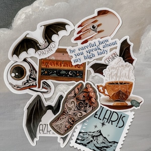 ACOTAR Sticker pack, fantasy sticker bundle, Archeron Sticker, Rhysand, Feyre, ACOTAR, A court of thorns and roses, BookTok stickers