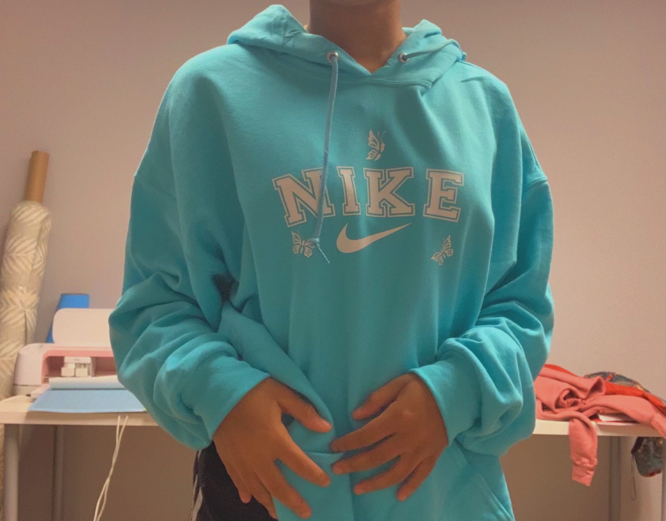 Custom Butterfly Nike Hoodie oversized L | Etsy
