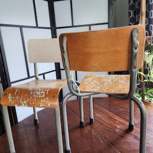 Vintage Chairs | Repurposed Mid Century school chair | Industrial | Retro home decor