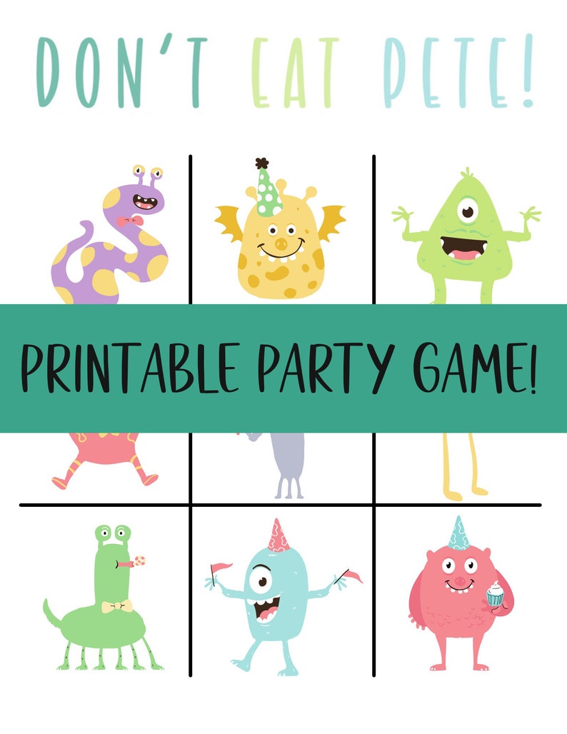 Dont Eat Pete Printable Game for Kids Homeschool Sunday Etsy