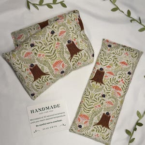 Lavender Rice Heating Pad Set | Microwavable Eye Pillow and Neck Wrap | Self Care Gift for Her | Floral Warmie | Handmade Gift
