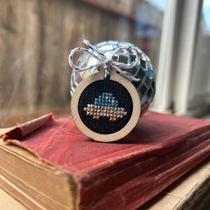 Mini UFO cross stitch