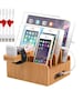 Bamboo Charging Stations for Multiple Devices,Desk Docking Station Organizer, Tablet, AirPods, iWatch Stand 